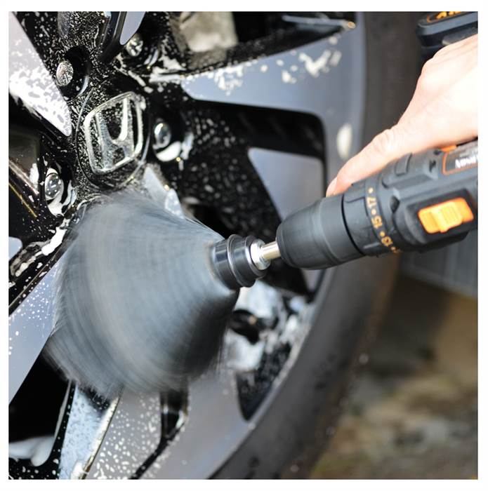 Twisstar roterende fælgbørste sort, kort